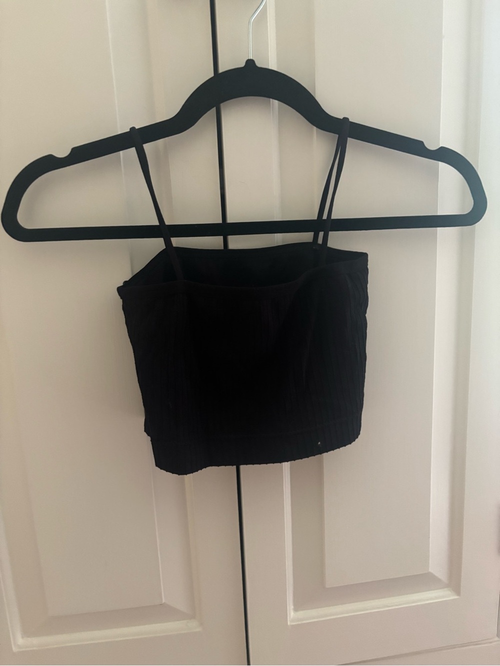 SHEIN Black Ribbed Cropped Cami Tank